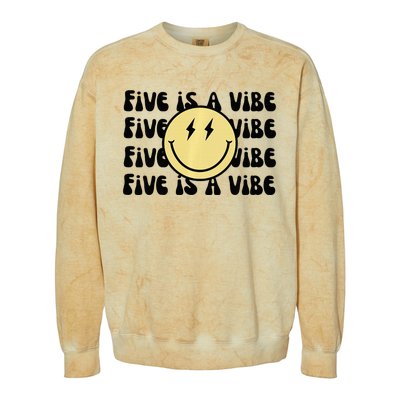 5 Is A Vibe Colorblast Crewneck Sweatshirt