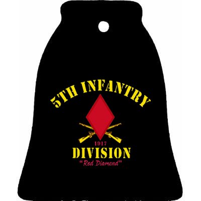 5th Infantry Division Veterans Day Ceramic Bell Ornament