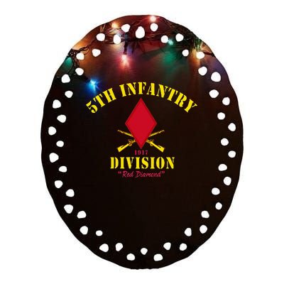 5th Infantry Division Veterans Day Ceramic Oval Ornament