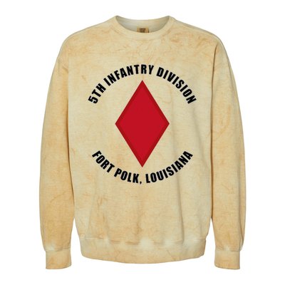 5th Infantry Division Fort Polk Louisiana Emblem Veteran Colorblast Crewneck Sweatshirt