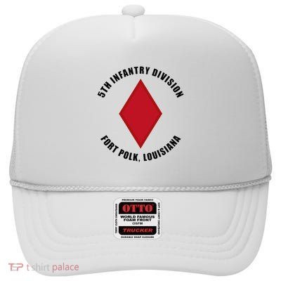 5th Infantry Division Fort Polk Louisiana Emblem Veteran High Crown Mesh Back Trucker Hat
