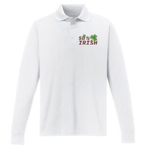 50 % Irish Half Irish Performance Long Sleeve Polo