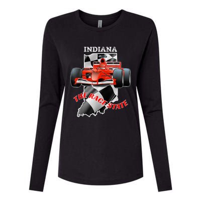 500 Indianapolis Indiana The Race State Checkered Flag Womens Cotton Relaxed Long Sleeve T-Shirt