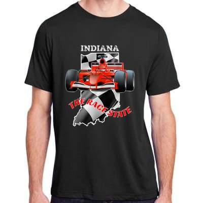 500 Indianapolis Indiana The Race State Checkered Flag Adult ChromaSoft Performance T-Shirt