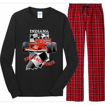 500 Indianapolis Indiana The Race State Checkered Flag Long Sleeve Pajama Set