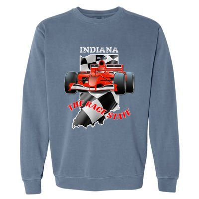 500 Indianapolis Indiana The Race State Checkered Flag Garment-Dyed Sweatshirt