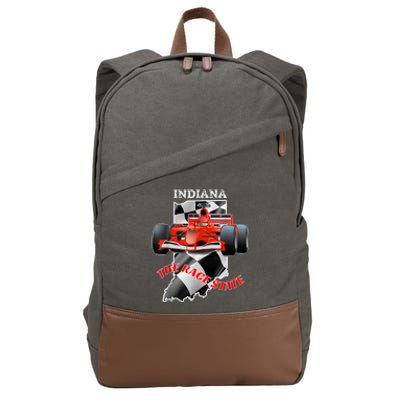 500 Indianapolis Indiana The Race State Checkered Flag Cotton Canvas Backpack