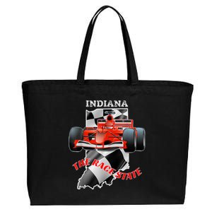 500 Indianapolis Indiana The Race State Checkered Flag Cotton Canvas Jumbo Tote