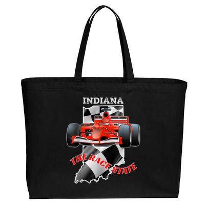 500 Indianapolis Indiana The Race State Checkered Flag Cotton Canvas Jumbo Tote