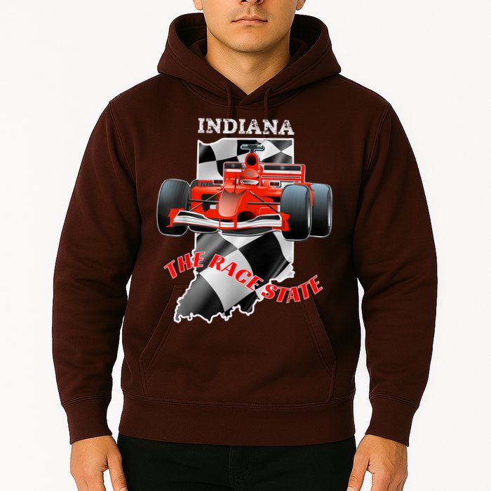 500 Indianapolis Indiana The Race State Checkered Flag Hoodie