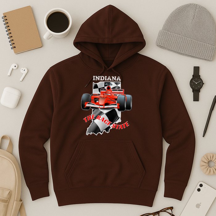 500 Indianapolis Indiana The Race State Checkered Flag Hoodie