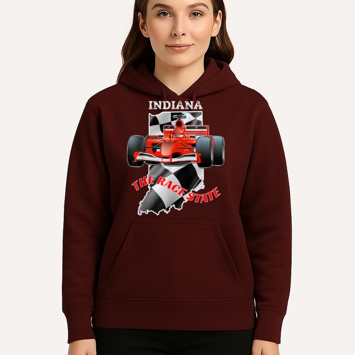 500 Indianapolis Indiana The Race State Checkered Flag Hoodie