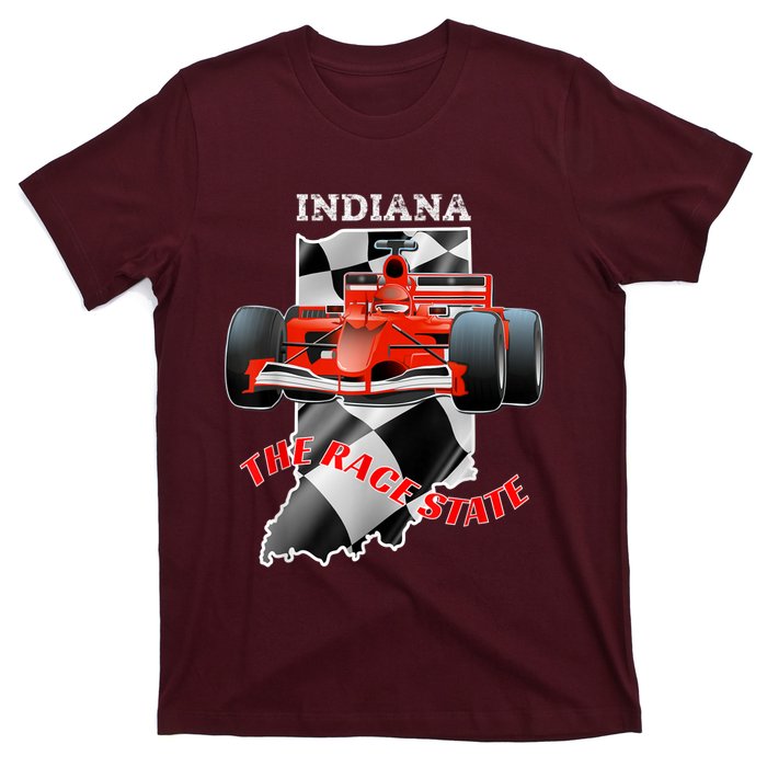 500 Indianapolis Indiana The Race State Checkered Flag T-Shirt