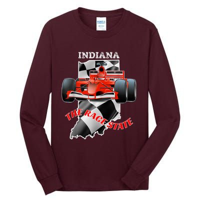 500 Indianapolis Indiana The Race State Checkered Flag Tall Long Sleeve T-Shirt