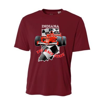 500 Indianapolis Indiana The Race State Checkered Flag Performance Sprint T-Shirt