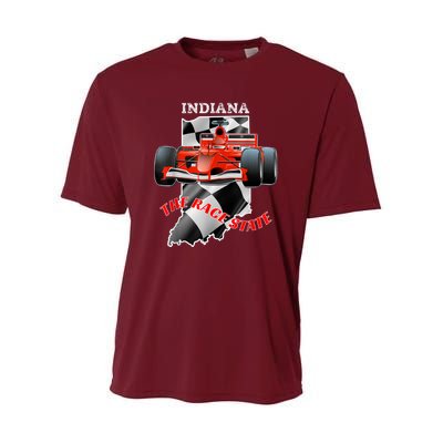 500 Indianapolis Indiana The Race State Checkered Flag Youth Performance Sprint T-Shirt