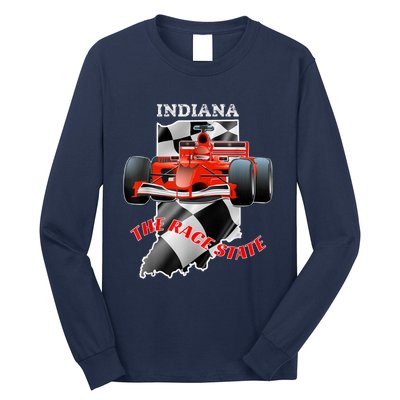 500 Indianapolis Indiana The Race State Checkered Flag Long Sleeve Shirt