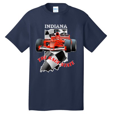 500 Indianapolis Indiana The Race State Checkered Flag Tall T-Shirt