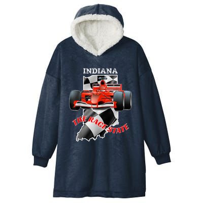 500 Indianapolis Indiana The Race State Checkered Flag Hooded Wearable Blanket