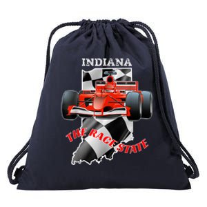 500 Indianapolis Indiana The Race State Checkered Flag Drawstring Bag