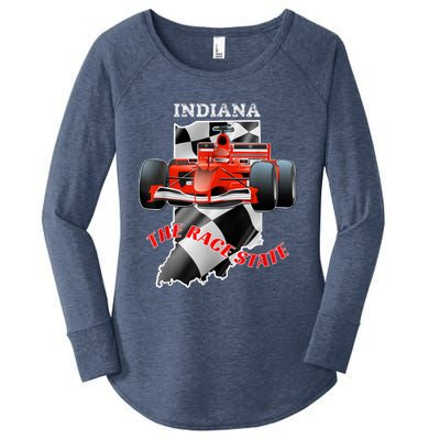 500 Indianapolis Indiana The Race State Checkered Flag Women's Perfect Tri Tunic Long Sleeve Shirt