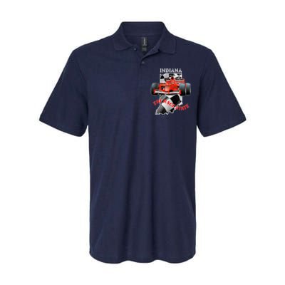 500 Indianapolis Indiana The Race State Checkered Flag Softstyle Adult Sport Polo