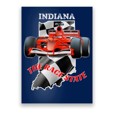 500 Indianapolis Indiana The Race State Checkered Flag Poster