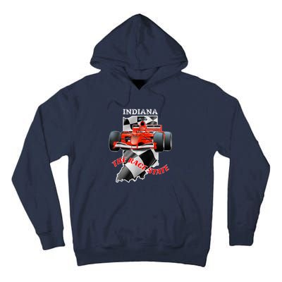 500 Indianapolis Indiana The Race State Checkered Flag Tall Hoodie