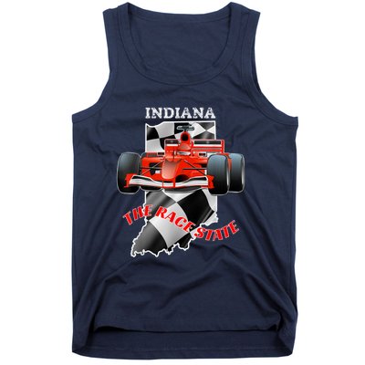 500 Indianapolis Indiana The Race State Checkered Flag Tank Top