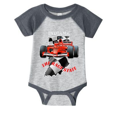 500 Indianapolis Indiana The Race State Checkered Flag Infant Baby Jersey Bodysuit