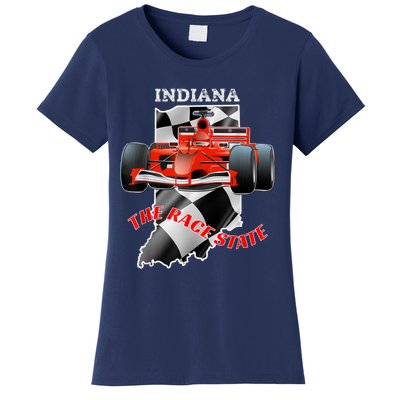 500 Indianapolis Indiana The Race State Checkered Flag Women's T-Shirt