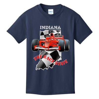 500 Indianapolis Indiana The Race State Checkered Flag Kids T-Shirt