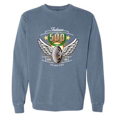 500 Indianapolis Indiana The Race State Winged Tyre Winners Great Gift Garment-Dyed Sweatshirt