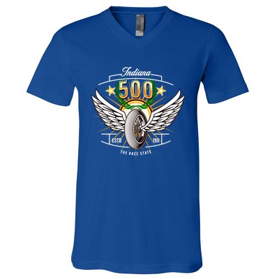 500 Indianapolis Indiana The Race State Winged Tyre Winners Great Gift V-Neck T-Shirt