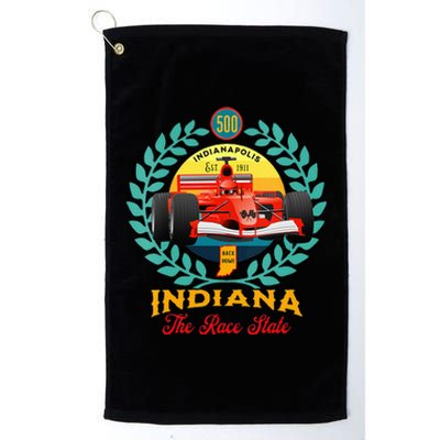 500 Indianapolis Indiana The Race State Checkered Flag Platinum Collection Golf Towel