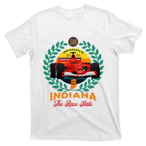 500 Indianapolis Indiana The Race State Checkered Flag T-Shirt