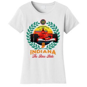 500 Indianapolis Indiana The Race State Checkered Flag Women's T-Shirt