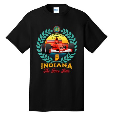 500 Indianapolis Indiana The Race State Checkered Flag Tall T-Shirt