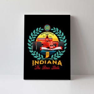 500 Indianapolis Indiana The Race State Checkered Flag Canvas