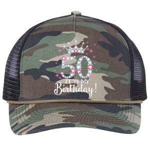 50 ItS My Birthday 1974 50th Queen Birthday Gift Retro Rope Trucker Hat Cap