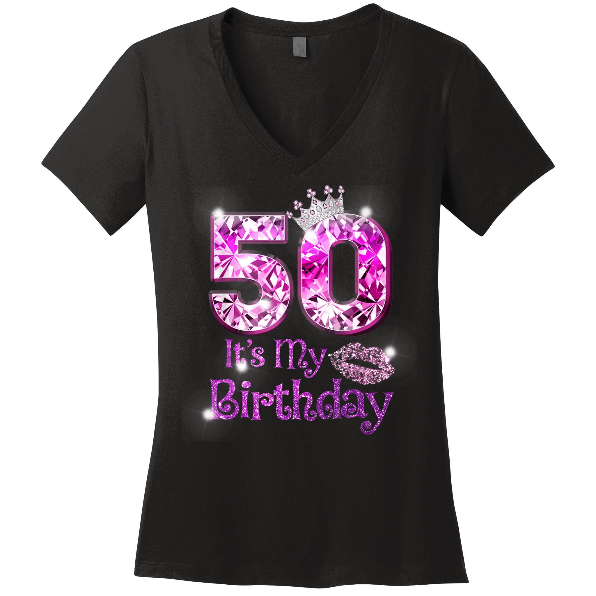 50 It's My Birthday 1972 50th Birthday Gifts WoM.e.n.s Girls Women's V-Neck T-Shirt