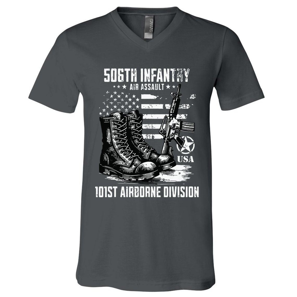 506th Infantry Regiment 101st Airborne Division Veteran V-Neck T-Shirt