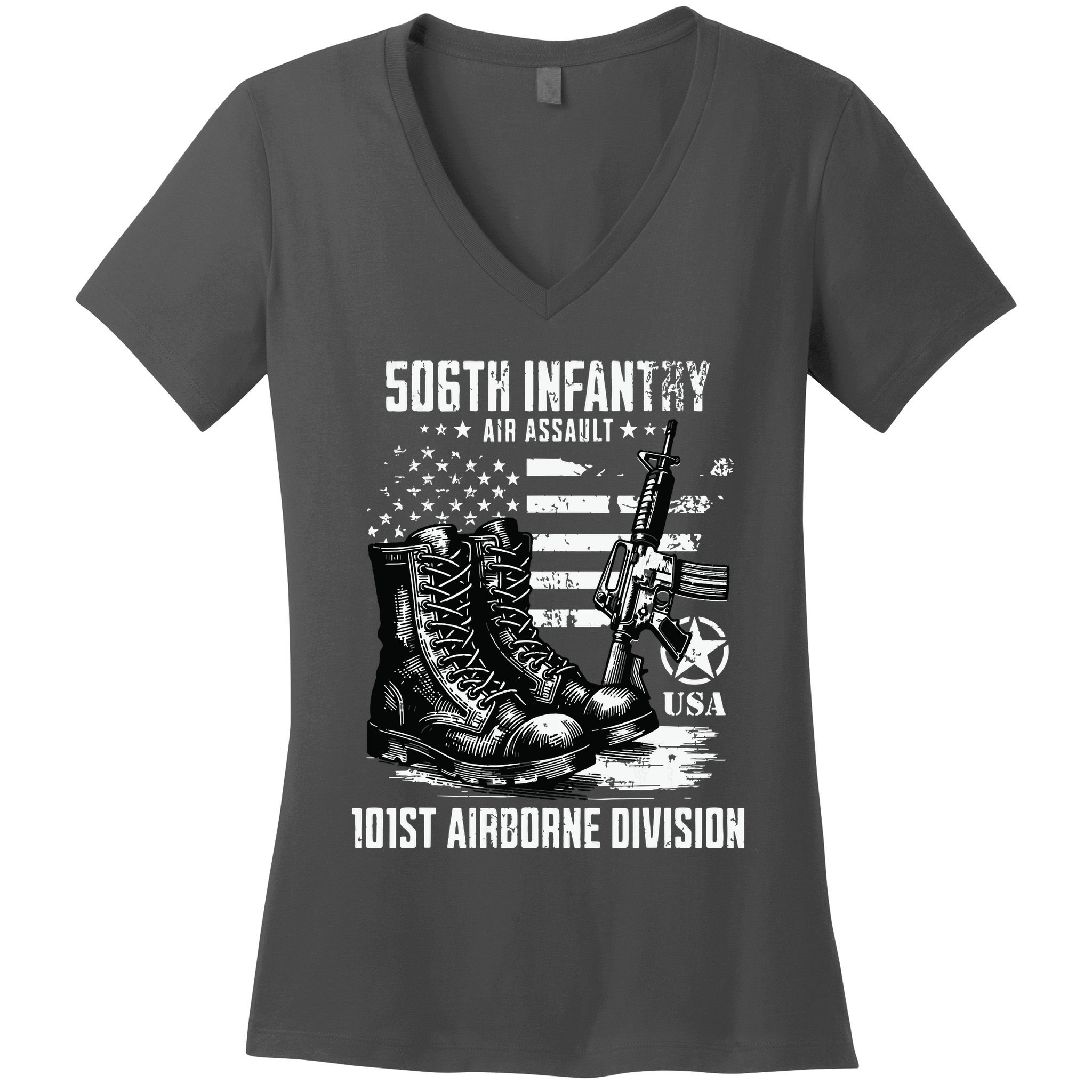 506th Infantry Regiment 101st Airborne Division Veteran Women's V-Neck T-Shirt