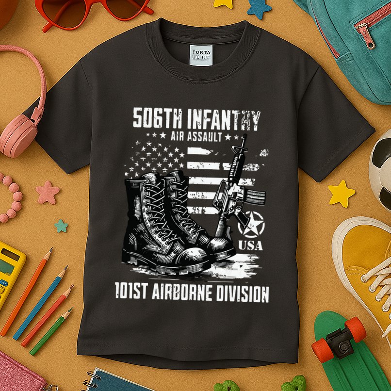 506th Infantry Regiment 101st Airborne Division Veteran Kids T-Shirt