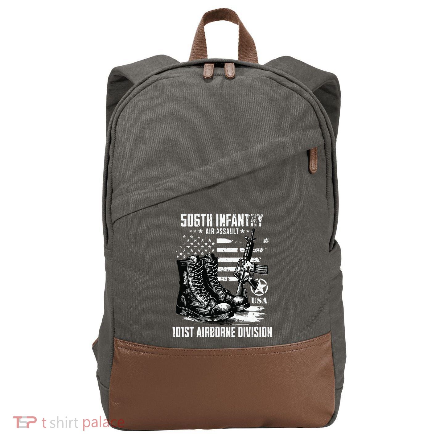 506th Infantry Regiment 101st Airborne Division Veteran Cotton Canvas Backpack