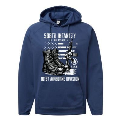 506th Infantry Regiment 101st Airborne Division Veteran Performance Fleece Hoodie