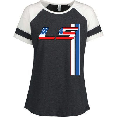 5.3l Ls 427 V8 Turbo Drag Car Enza Ladies Jersey Colorblock Tee