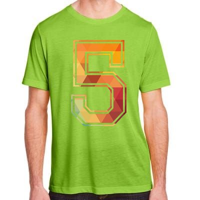 5 Lucky Number Sports Team Low Poly Year Age 5th Birthday Adult ChromaSoft Performance T-Shirt