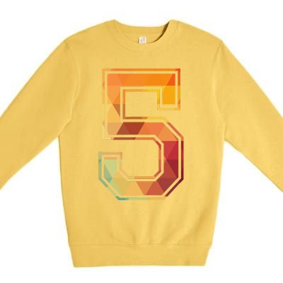 5 Lucky Number Sports Team Low Poly Year Age 5th Birthday Premium Crewneck Sweatshirt