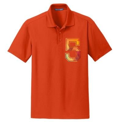 5 Lucky Number Sports Team Low Poly Year Age 5th Birthday Dry Zone Grid Polo